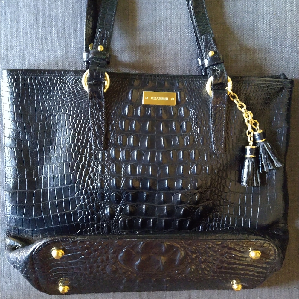 Brahmin Black Large Asher Tote (used)